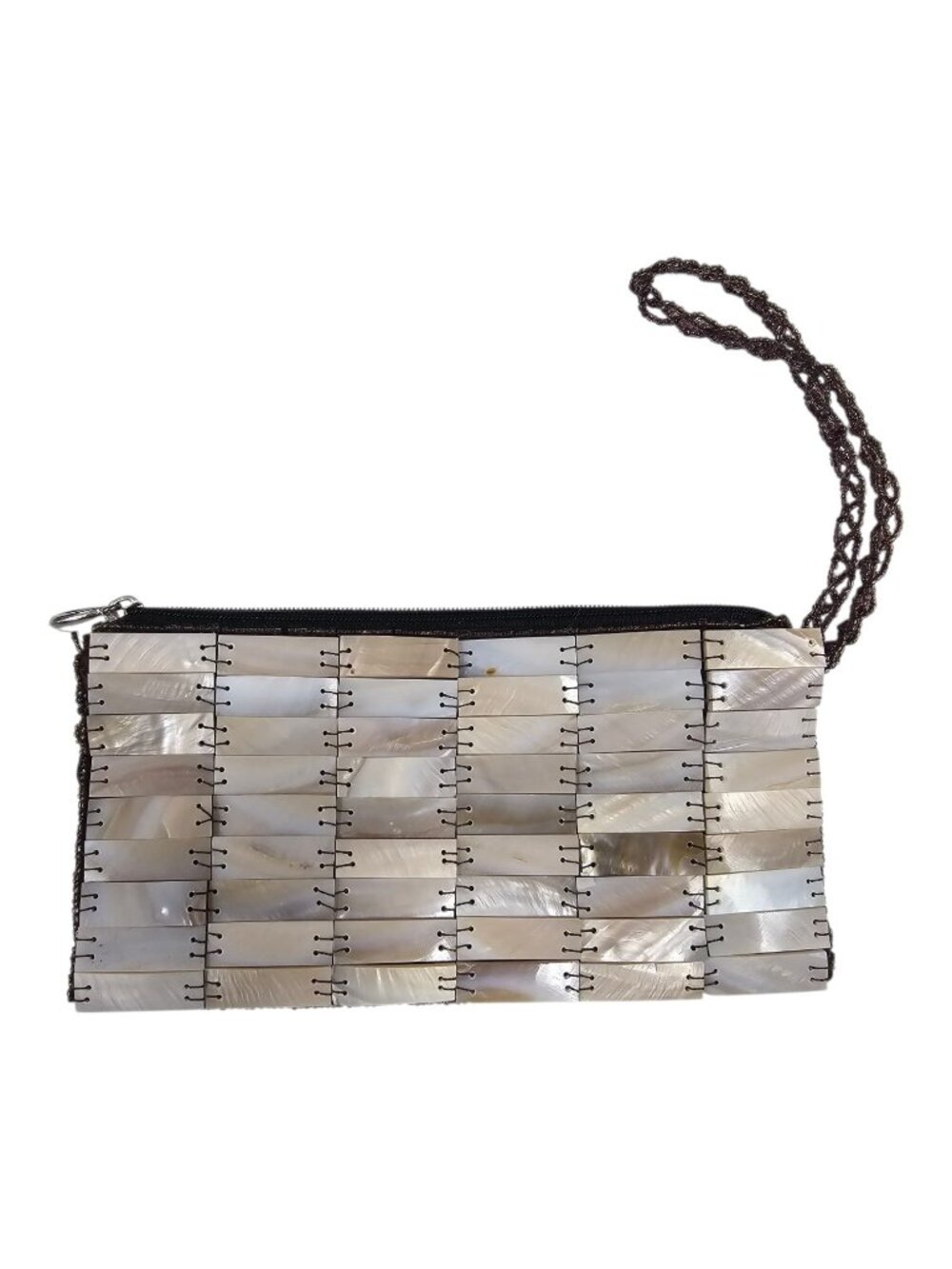 Mad by Design mother of pearl beaded clutch